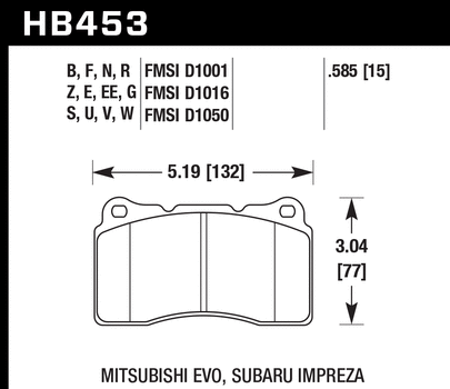 HAWK HP Plus Brake Pads Front - 04/17 STI